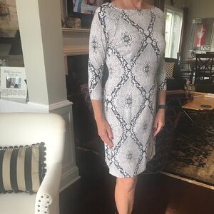 J. McLaughlin Black and White Patterned Dress